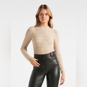 Ever New Clara pointelle metallic knit sweater M